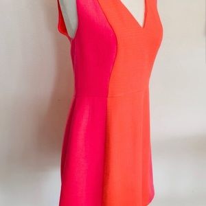 🍊 Julie Brown NYC Neon Pink Orange Dress Sz10 🍊